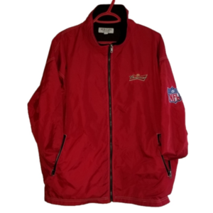 NFL Budweiser Game Time Full Zip Red Lightweight Jacket Size L